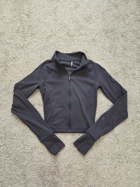 Oner Active Gray Cropped Zip Up Jacket Size Xs